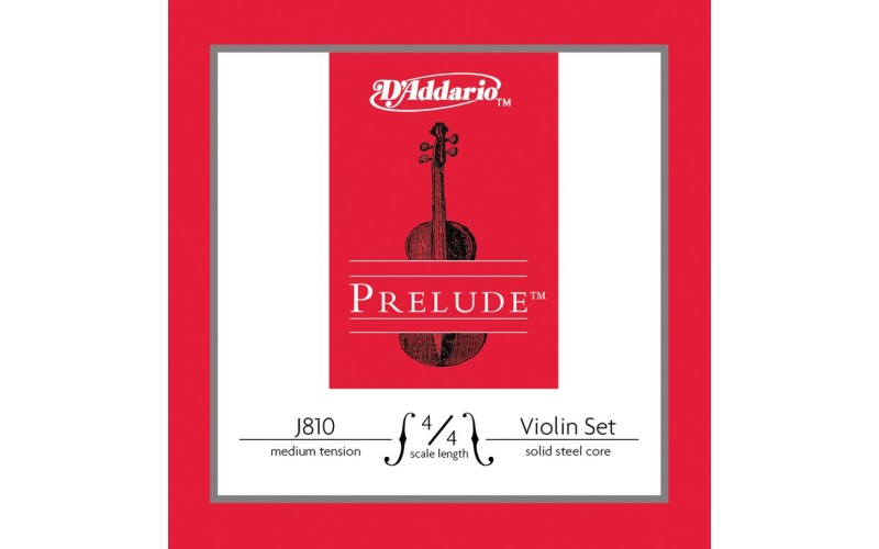 D'Addario J810-4/4M-B10 Prelude Струны для скрипок размером 4/4, среднее натяжение, 10 комплектов
