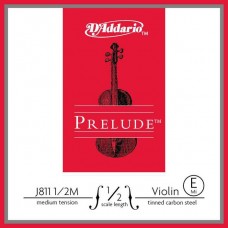 D'Addario J811-1/2M-B10 Prelude Отдельная струна Е/Ми для скрипок размером 1/2, ср. натяжение, 10шт