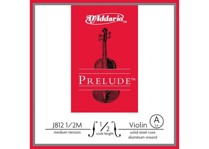 D'Addario J812-1/2M-B10 Prelude Отдельная струна А/Ля для скрипок размером 1/2, ср. натяжение, 10шт