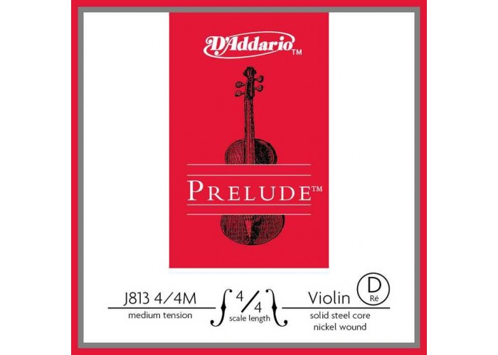 D'Addario J813-4/4M-B10 Prelude Отдельная струна D/Ре для скрипки размером 4/4, ср. натяжение, 10шт