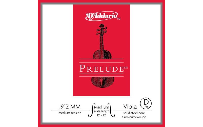 D'Addario J912-MM Prelude Отдельная струна Ре/D для альта среднего размера, среднее натяжение