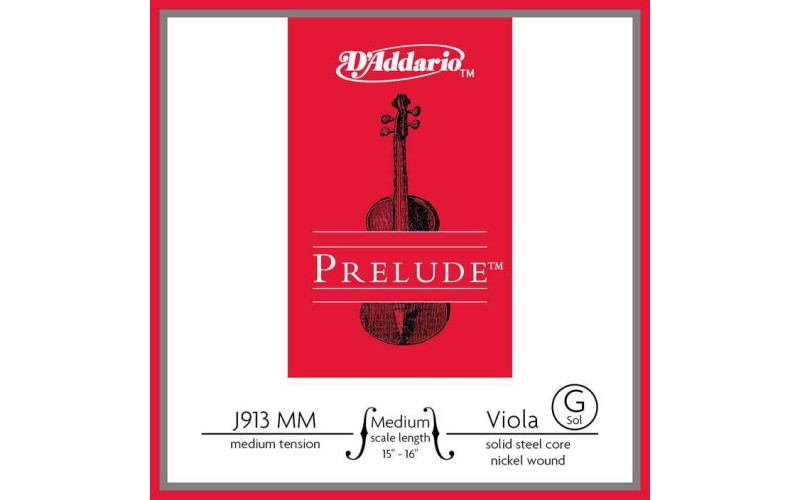 D'Addario J913-MM Prelude Отдельная струна Соль/G для альта среднего размера, среднее натяжение