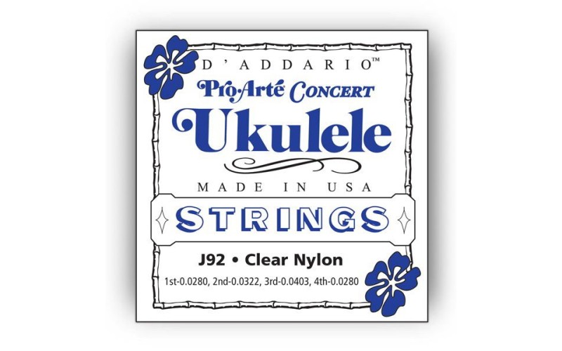 D'ADDARIO J92 струны для укулеле концерт Pro-Arte, серия Titanium