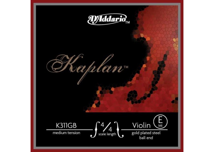 D'Addario K311GB-4/4M Kaplan Отдельная струна Е/ми для скрипки 4/4, позолоч, ср. натяж, шарик