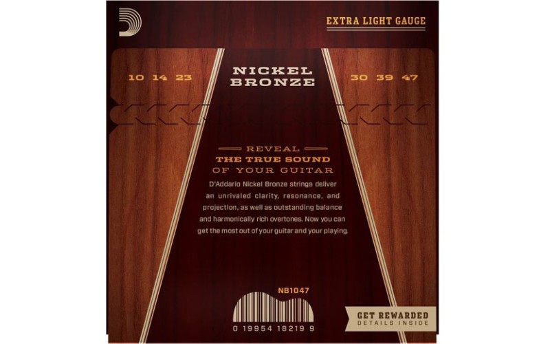 D'ADDARIO NB1047 струны для акустической гитары Nickel Bronze 10-47
