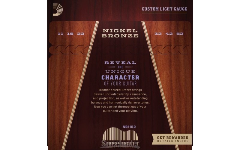D'ADDARIO NB1152 струны для акустической гитары Nickel Bronze 11-52