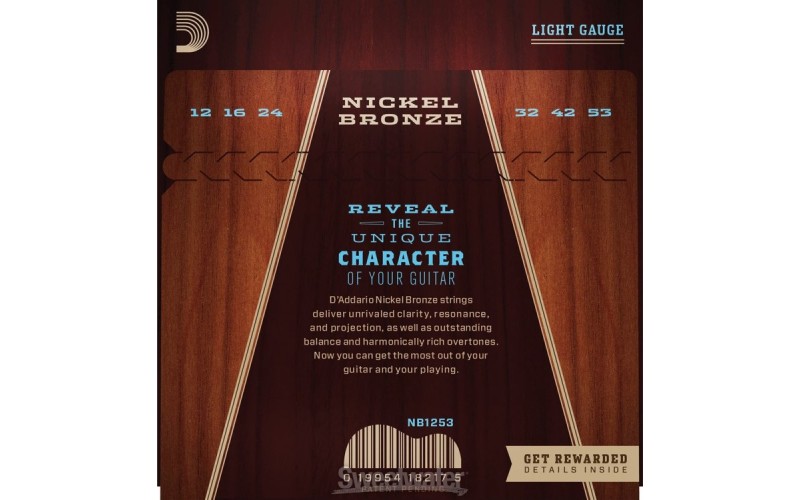 D'ADDARIO NB1253 струны для акустической гитары Nickel Bronze 12-53