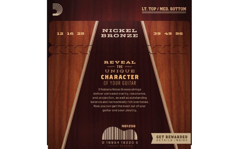 D'ADDARIO NB1256 струны для акустической гитары Nickel Bronze 12-56