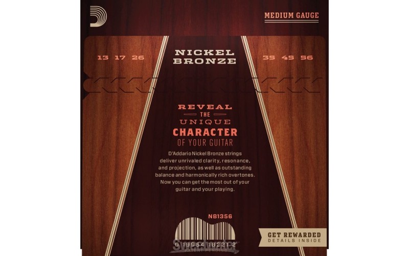 D'ADDARIO NB1356 струны для акустической гитары Nickel Bronze 13-56