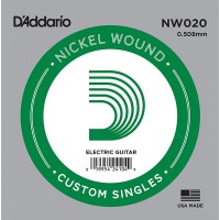 D'Addario NW020 Nickel Wound Отдельная струна для электрогитары, .020