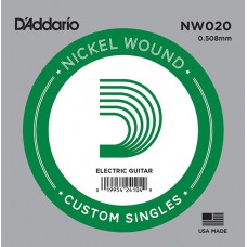 D'Addario NW020 Nickel Wound Отдельная струна для электрогитары, .020