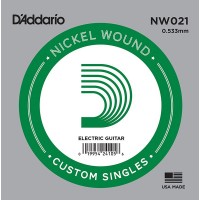 D'Addario NW021 Nickel Wound Отдельная струна для электрогитары, .021
