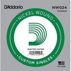 D'Addario NW024 Nickel Wound Отдельная струна для электрогитары, .024