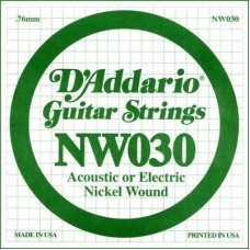 D'ADDARIO NW030 - одиночная струна для электрогитары .030 обмотка никель