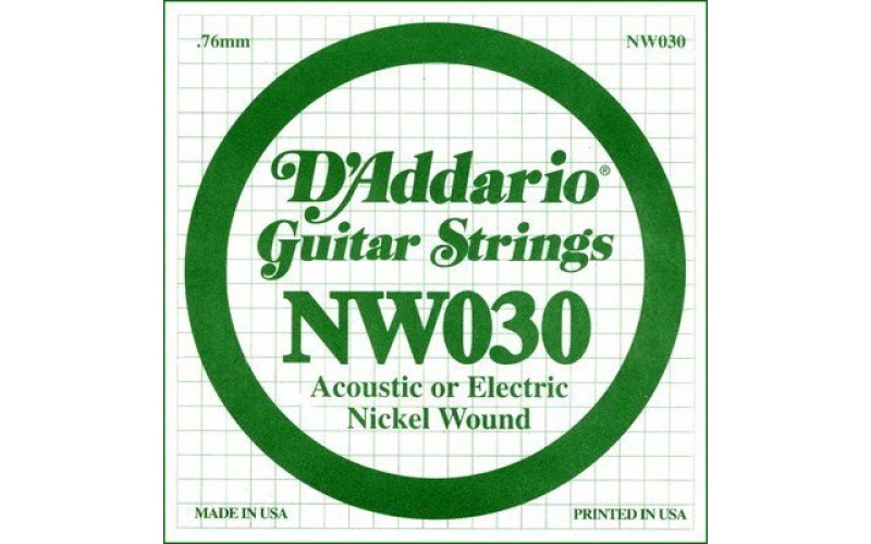 D'ADDARIO NW030 - одиночная струна для электрогитары .030 обмотка никель