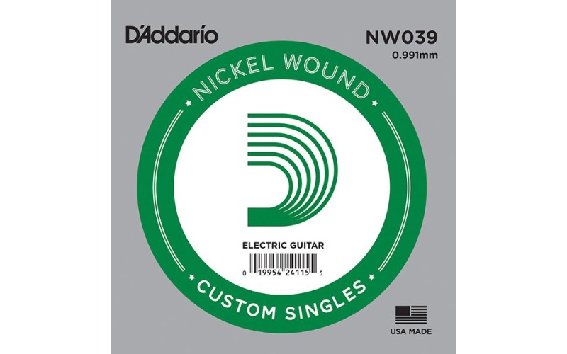 D'ADDARIO NW039 - одиночная струна для электрогитары .039 обмотка никель