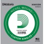 D'ADDARIO NW039 - одиночная струна для электрогитары .039 обмотка никель