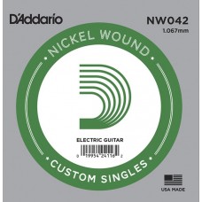 D'Addario NW042 Nickel Wound Отдельная струна для электрогитары, .042