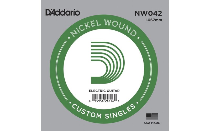 D'Addario NW042 Nickel Wound Отдельная струна для электрогитары, .042