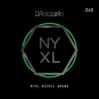D'ADDARIO NYNW060 - NYXL одиночная струна, обмотка никель .060