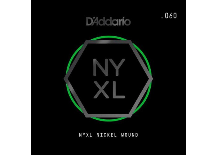 D'ADDARIO NYNW060 - NYXL одиночная струна, обмотка никель .060