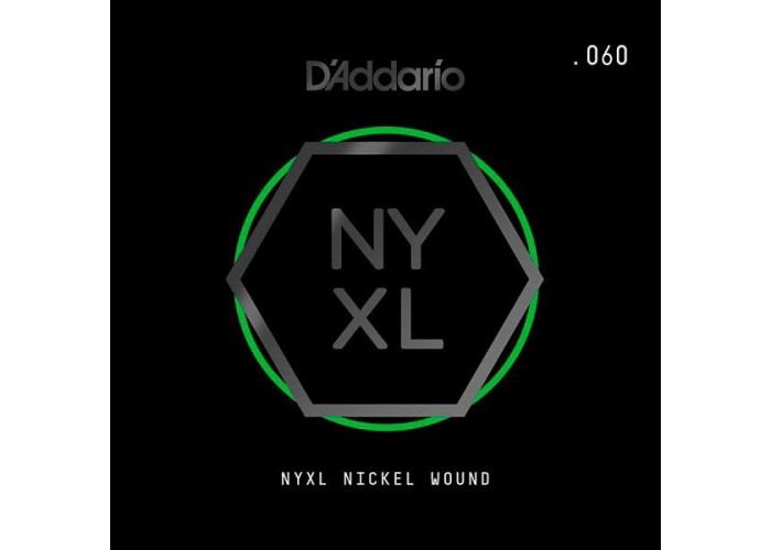 D'ADDARIO NYNW060 - NYXL одиночная струна, обмотка никель .060