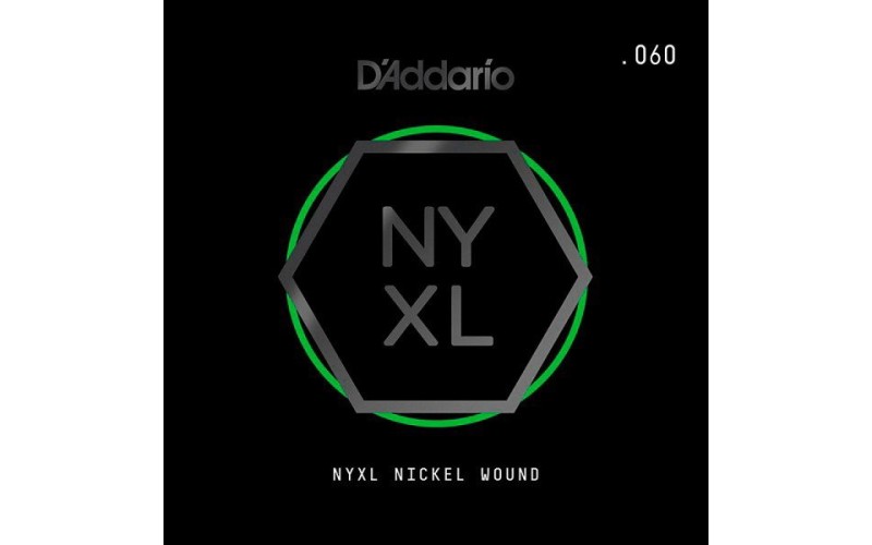 D'ADDARIO NYNW060 - NYXL одиночная струна, обмотка никель .060