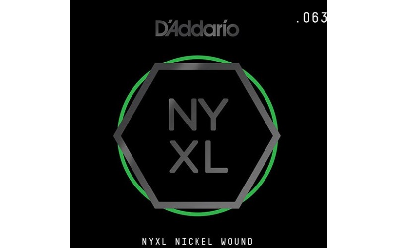 D'Addario NYNW063 NYXL Отдельная струна для электрогитары, никелированная, 063
