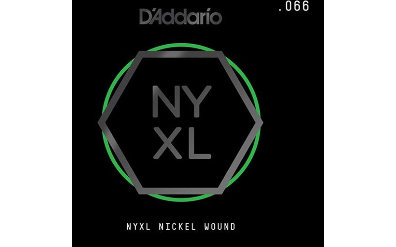 D'Addario NYNW066 NYXL Отдельная струна для электрогитары, никелированная, 066