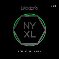 D'ADDARIO NYNW070 - NYXL одиночная струна, обмотка никель .070