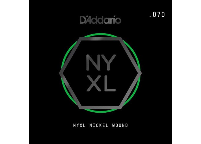 D'ADDARIO NYNW070 - NYXL одиночная струна, обмотка никель .070