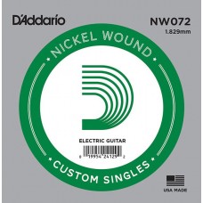 D'Addario NYNW072 NYXL Отдельная струна для электрогитары, никелированная, 072