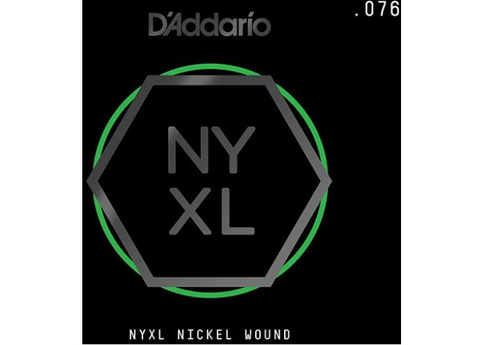 D'Addario NYNW076 NYXL Отдельная струна для электрогитары, никелированная, 076