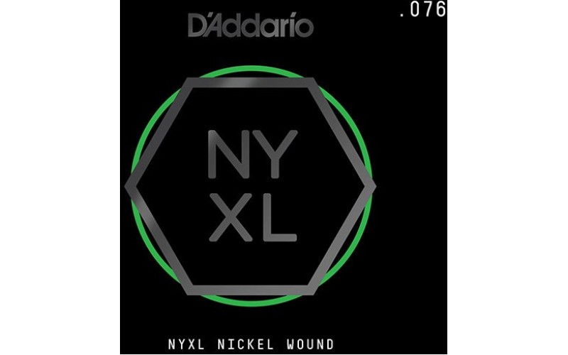 D'Addario NYNW076 NYXL Отдельная струна для электрогитары, никелированная, 076