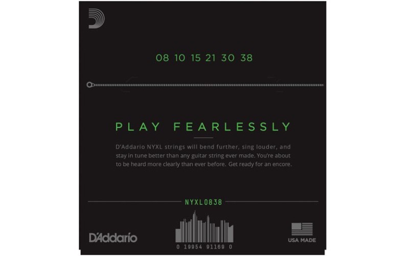 D'ADDARIO NYXL0838 струны для электрогитары, Extra Super Light, 8-38