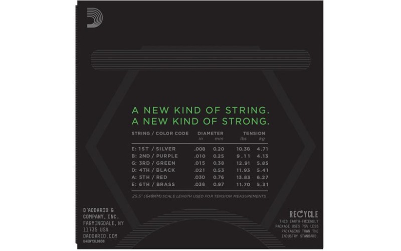 D'ADDARIO NYXL0838 струны для электрогитары, Extra Super Light, 8-38