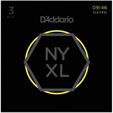 D'Addario NYXL0946-3P Cтруны для электрогитары, никелированные, Regular Light, 09-46, 3 комплекта