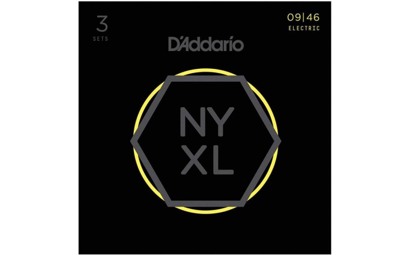 D'Addario NYXL0946-3P Cтруны для электрогитары, никелированные, Regular Light, 09-46, 3 комплекта