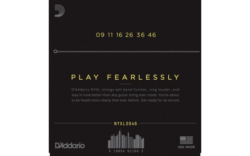 D'ADDARIO NYXL0946 струны для электрогитары, Super Light Top/Regular Bottom, 9-46