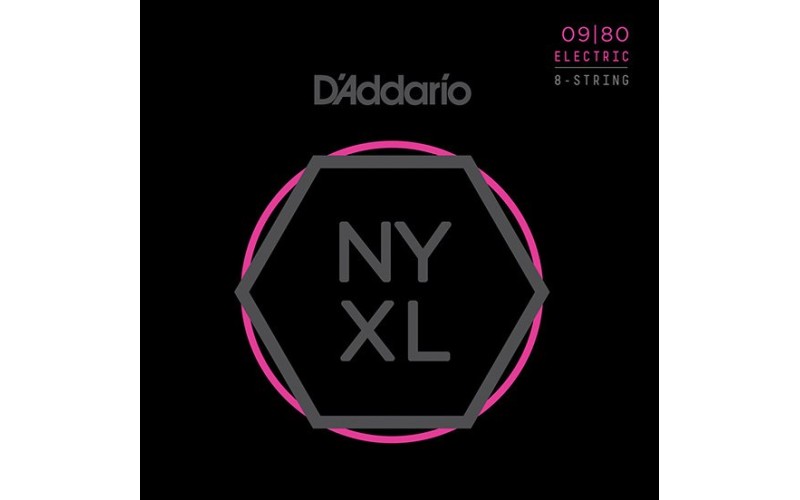 D'ADDARIO NYXL0980 струны для 8-струнной электрогитары, Light, 09-80