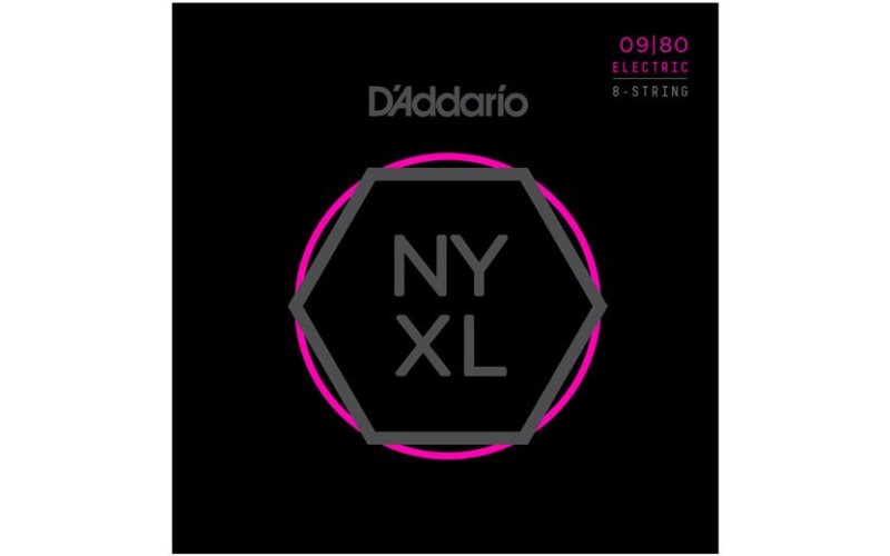 D'ADDARIO NYXL0980 струны для 8-струнной электрогитары, Light, 09-80