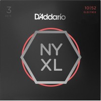 D'Addario NYXL1052-3P Струны для электрогитары, 3 комплекта, никелированные, Light T/Heavy B, 10-52
