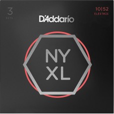 D'Addario NYXL1052-3P Струны для электрогитары, 3 комплекта, никелированные, Light T/Heavy B, 10-52