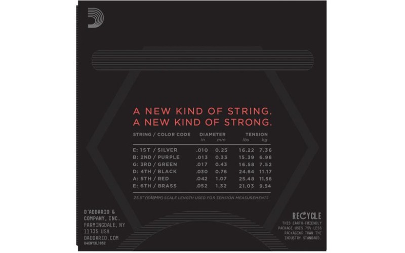 D'ADDARIO NYXL1052 струны для электрогитары, Light Top/Heavy Bottom, 10-52