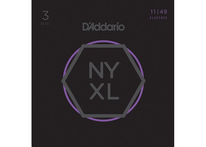 D'Addario NYXL1149-3P NYXL 3 Комплекта струн для электрогитары, Medium, 11-49