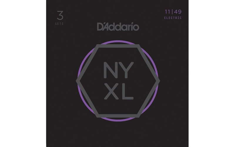 D'Addario NYXL1149-3P NYXL 3 Комплекта струн для электрогитары, Medium, 11-49