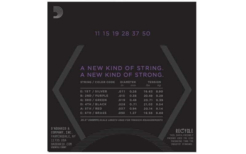 D'Addario NYXL1150BT NYXL струны для электрогитары, сбалансированое натяжение, никелированные, 11-50