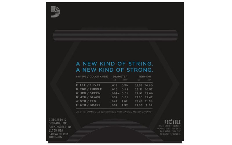 D'ADDARIO NYXL1252W - струны для электрогитары, 12-52