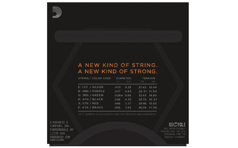 D'ADDARIO NYXL1356W - струны для электрогитары, 13-56