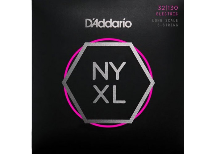 D'Addario NYXL32130 NYXL Комплект струн для 6-струнной бас-гитары, Long Scale, Reg Light, 32-130